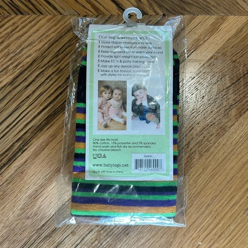 BabyLegs Goblin Halloween Stripe Leg Warmers New in Package Baby Toddler OS